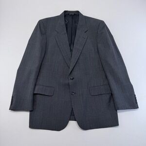 Kingsridge Johnny Walker Grey Glen Plaid Blazer Sport Coat USA Made Mens 42-44 R